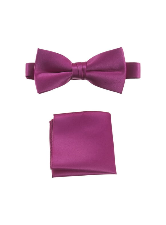 Mens Pretied Adjustable&nbsp;Bow Tie and Pocket Square Handkerchief Sets in Assorted Colors&nbsp;