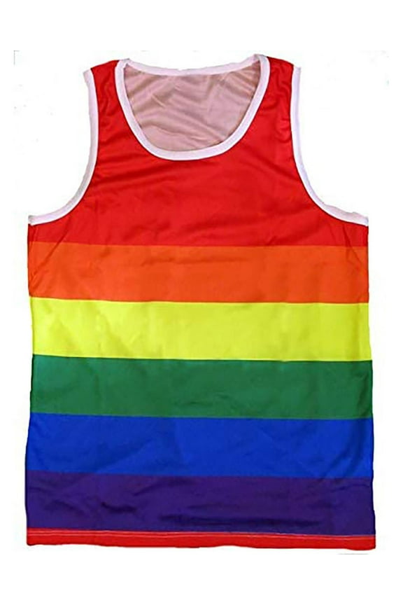 Mens Pride Flag Tank Top Shirt Rainbow, Rainbow, Size: X-Large, Uzzi Active Wear