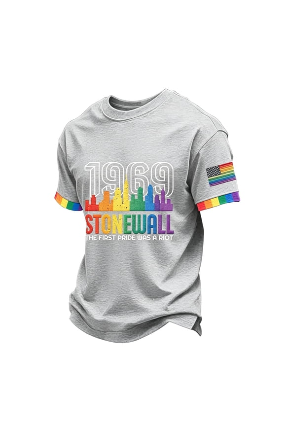 Mens Pride Shirts, Gay Pride Flag Rainbow Graphic Short Sleeve Casual Tee Tops