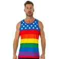 thumbnail image 1 of Mens Pride/Star Tank Top Dry Performance, Rainbow with Stars, Size: 2X, Uzzi, 1 of 2