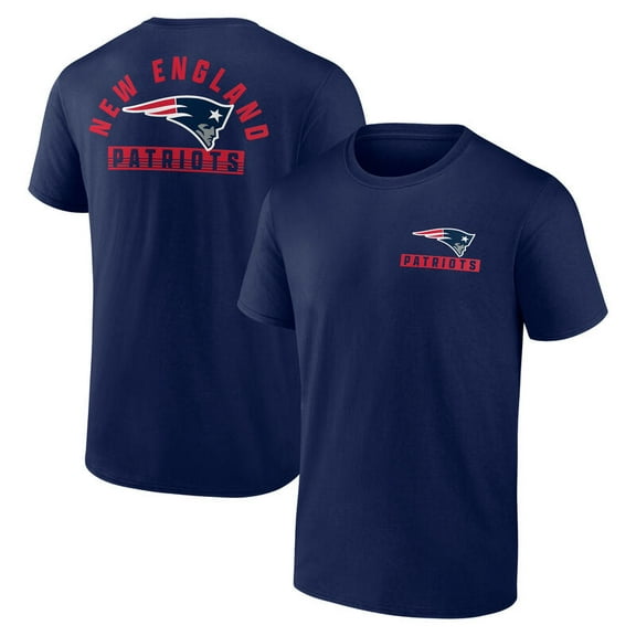 NFL New England Patriots Mens Blue Color Biblend Short Sleeve Tee Front/Back