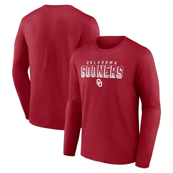 Oklahoma Sooners Men's Crimson Flawless Technique Cotton Long Sleeve T-Shirt, Up to Size 3XL