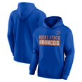 thumbnail image 1 of NCAA Boise State Broncos Men's Royal Stacked Cotton Fleece Pullover Hoodie, Up to Size 3XL, 1 of 3