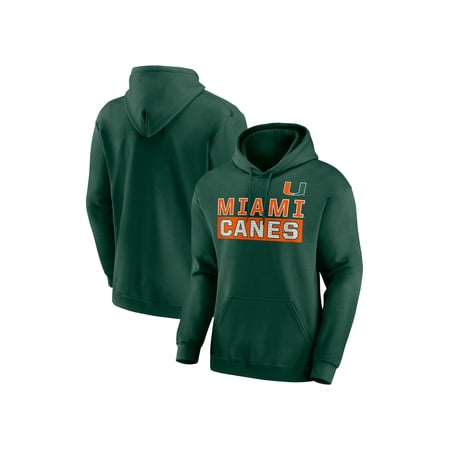 Miami Hurricanes NCAA Miami Hurricanes Men's Green Stacked Cotton Fleece Pullover Hoodie, Up to Size 3XL