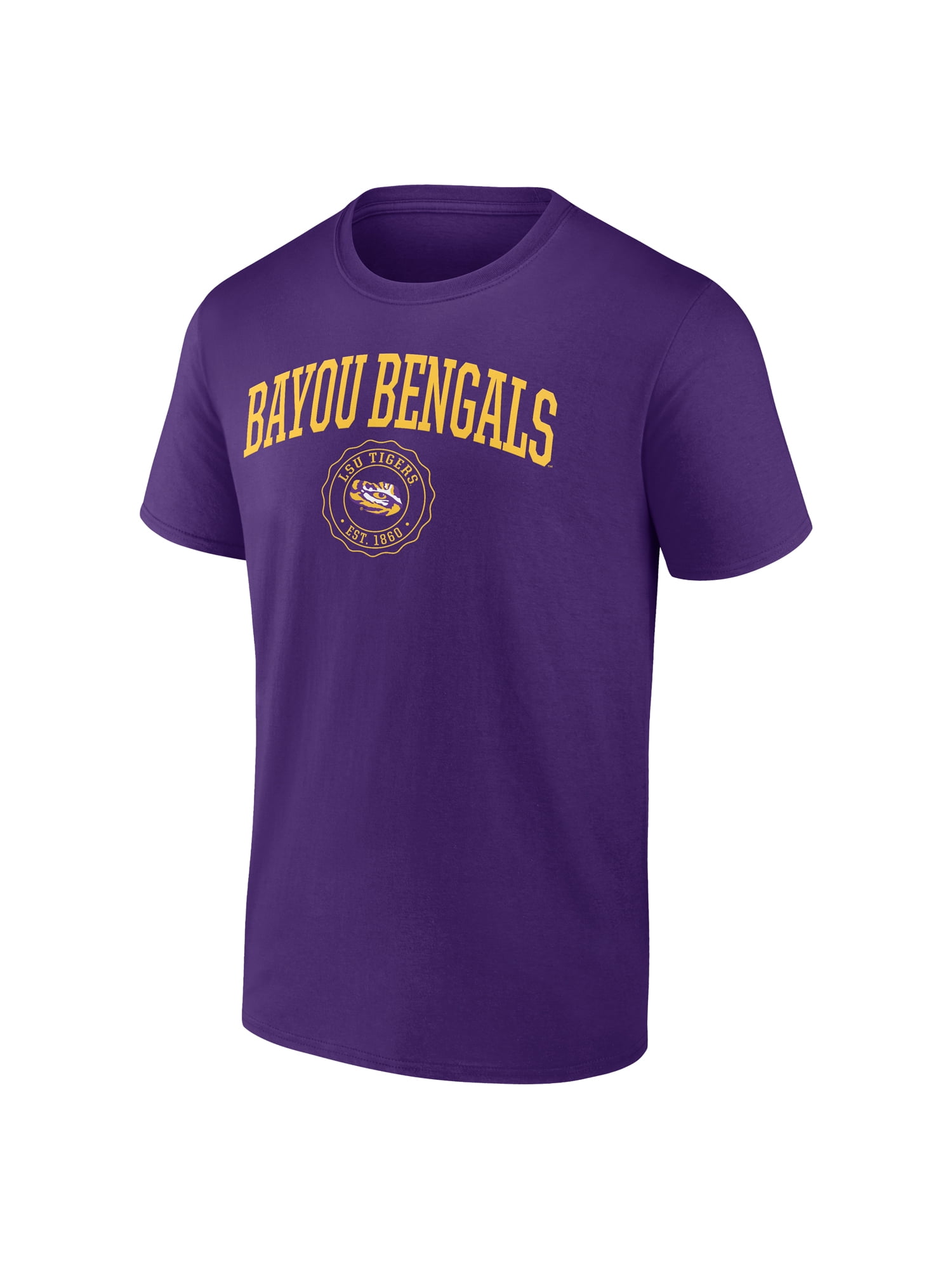 NCAA Louisiana State Tigers Men's Purple Cotton Short Sleeve T Shirt