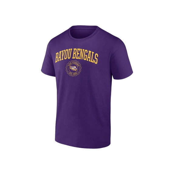 NCAA Louisiana State Tigers Men's Purple Cotton Short Sleeve T Shirt