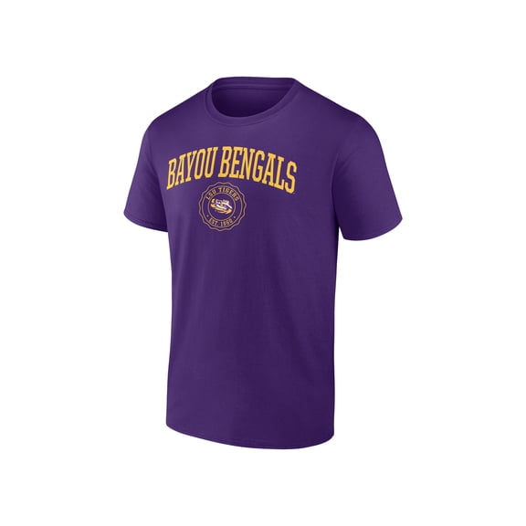 NCAA Louisiana State Tigers Men's Purple Cotton Short Sleeve T Shirt