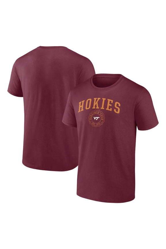 NCAA Virginia Tech Hokies Men's Maroon Cotton Short Sleeve T Shirt