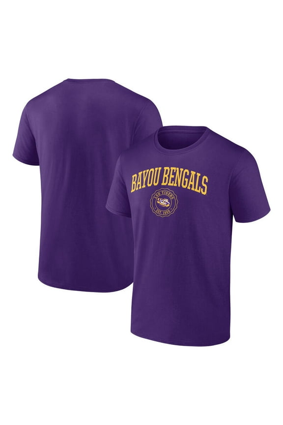 NCAA Louisiana State Tigers Men's Purple Cotton Short Sleeve T Shirt