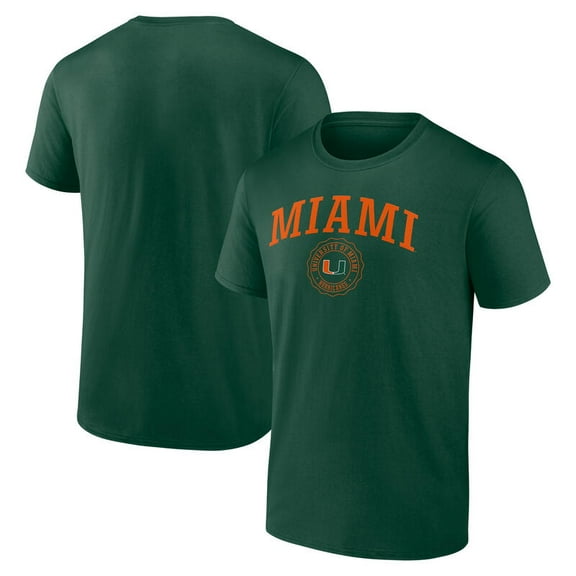 NCAA Miami Hurricanes Men's Green Cotton Short Sleeve T Shirt