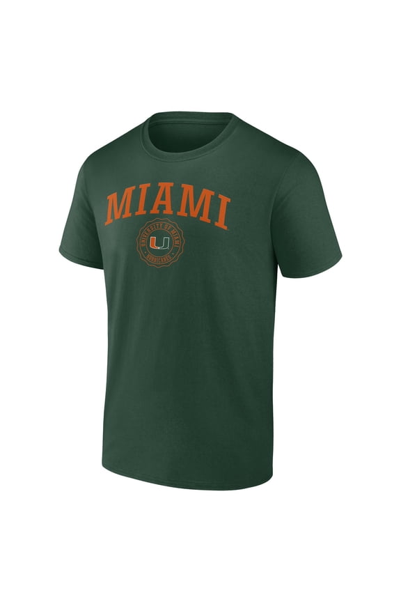 NCAA Miami Hurricanes Men's Green Cotton Short Sleeve T Shirt