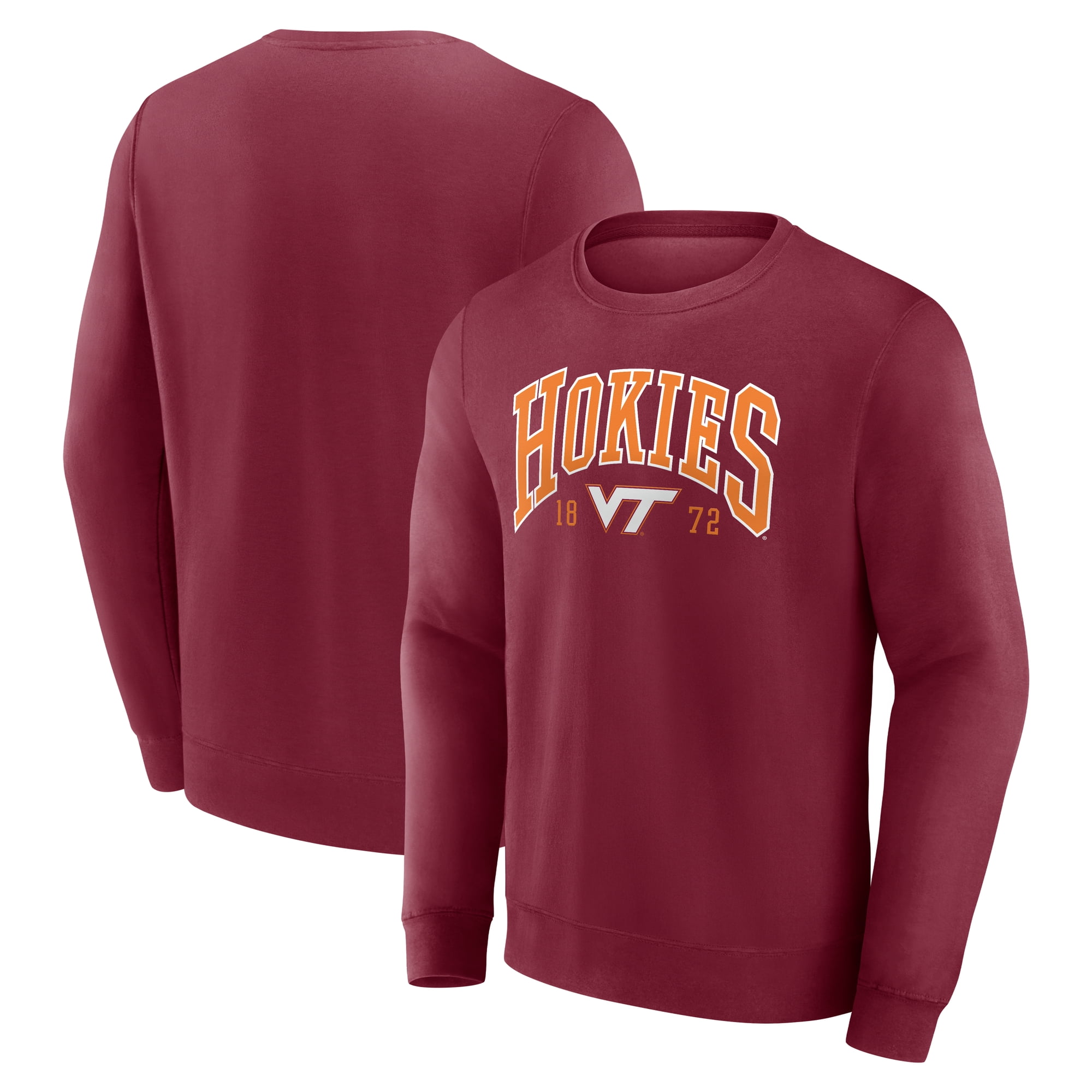 Virginia Tech Hokies Women’s Burnout Fleece Crew Pullover – Merlot, Large, Officially Licensed - View #2