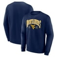 thumbnail image 1 of West Virginia Mountaineers Men's Navy Conquer Greatness Fleece Crew Pullover Sweatshirt, Up to Size 3XL, 1 of 1