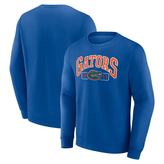 Florida Gators Men's Royal Conquer Greatness Fleece Crew Pullover Sweatshirt, Up to Size 3XL
