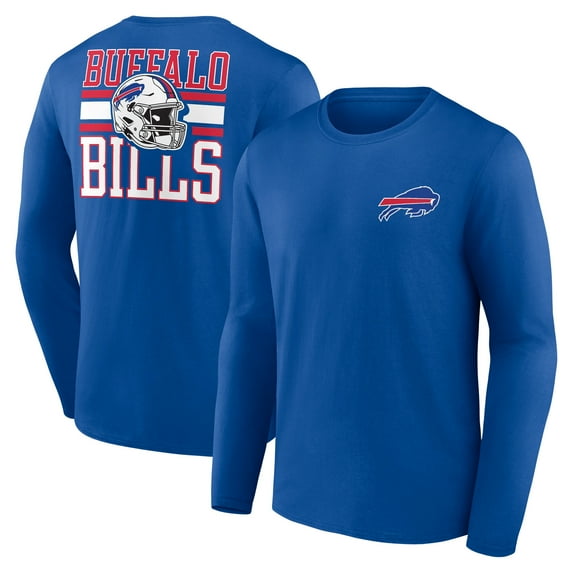 Mens Primry Color Long Sleeve Cotton Crew Tee Stacked Full Name & Helmet