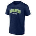 thumbnail image 1 of Mens Primry Color Short Sleeve Cotton Crew Tee Arched Short Name over Logo, 1 of 1