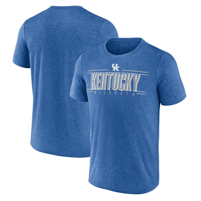 NCAA Kentucky Wildcats Men's Heather Blue Synthetic Short Sleeve T Shirt