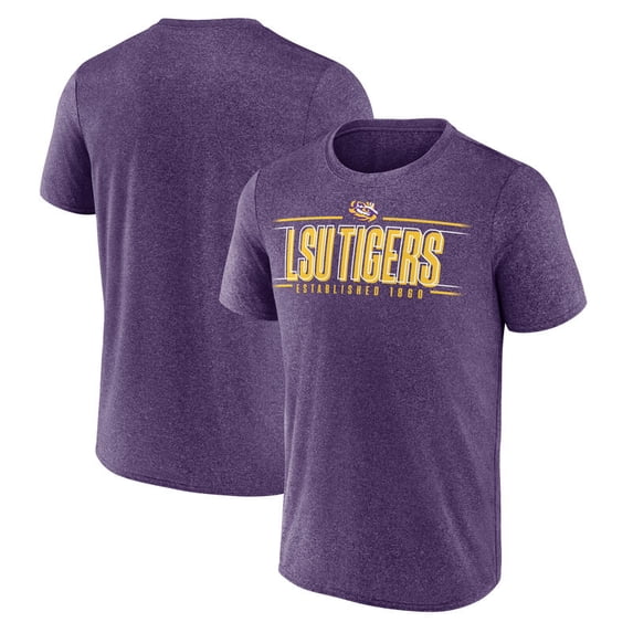 NCAA Louisiana State Tigers Men's Heather Purple Synthetic Short Sleeve T Shirt