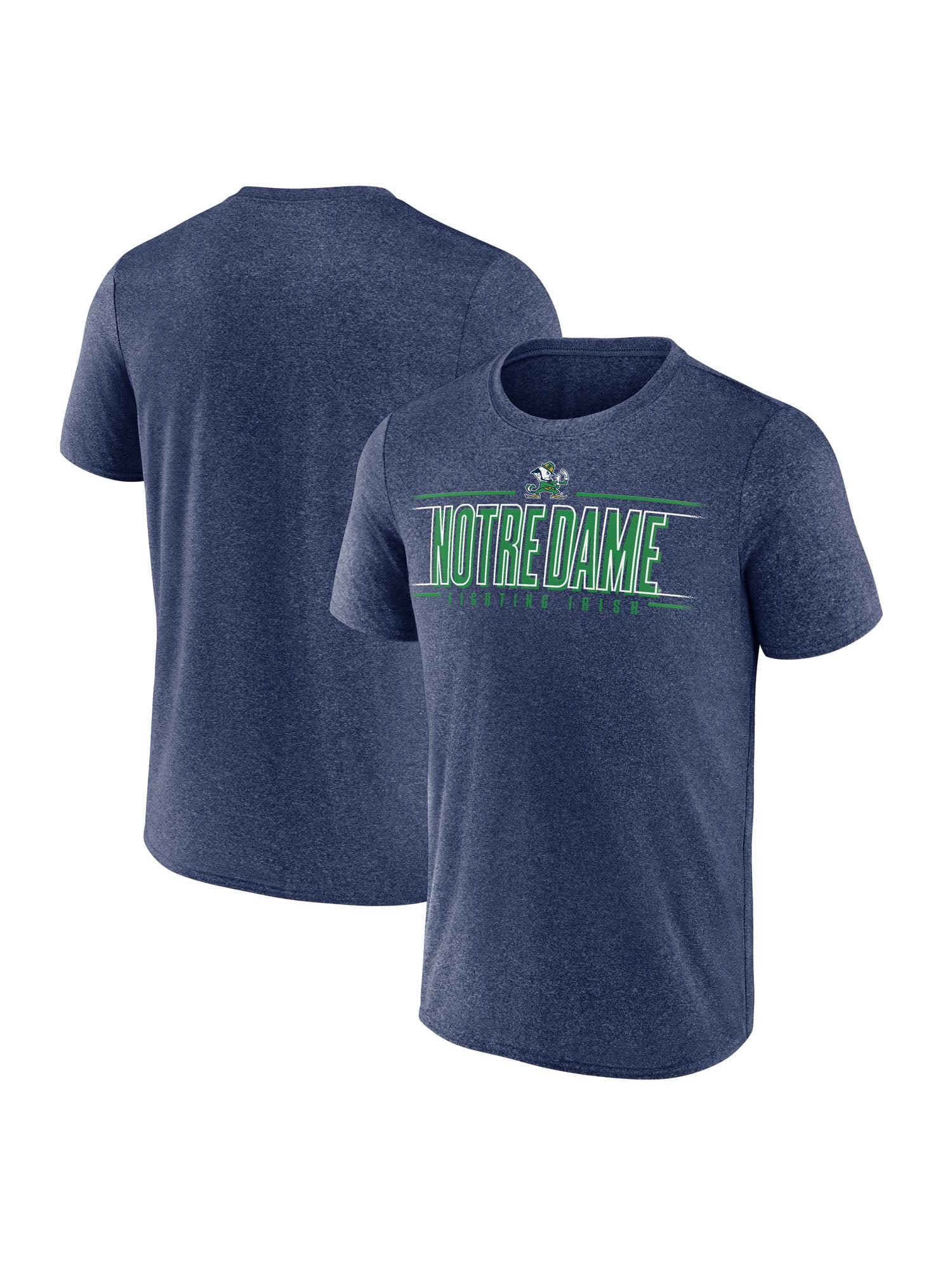 NCAA Notre Dame Fighting Irish Men's Heather Navy Synthetic Short Sleeve T Shirt