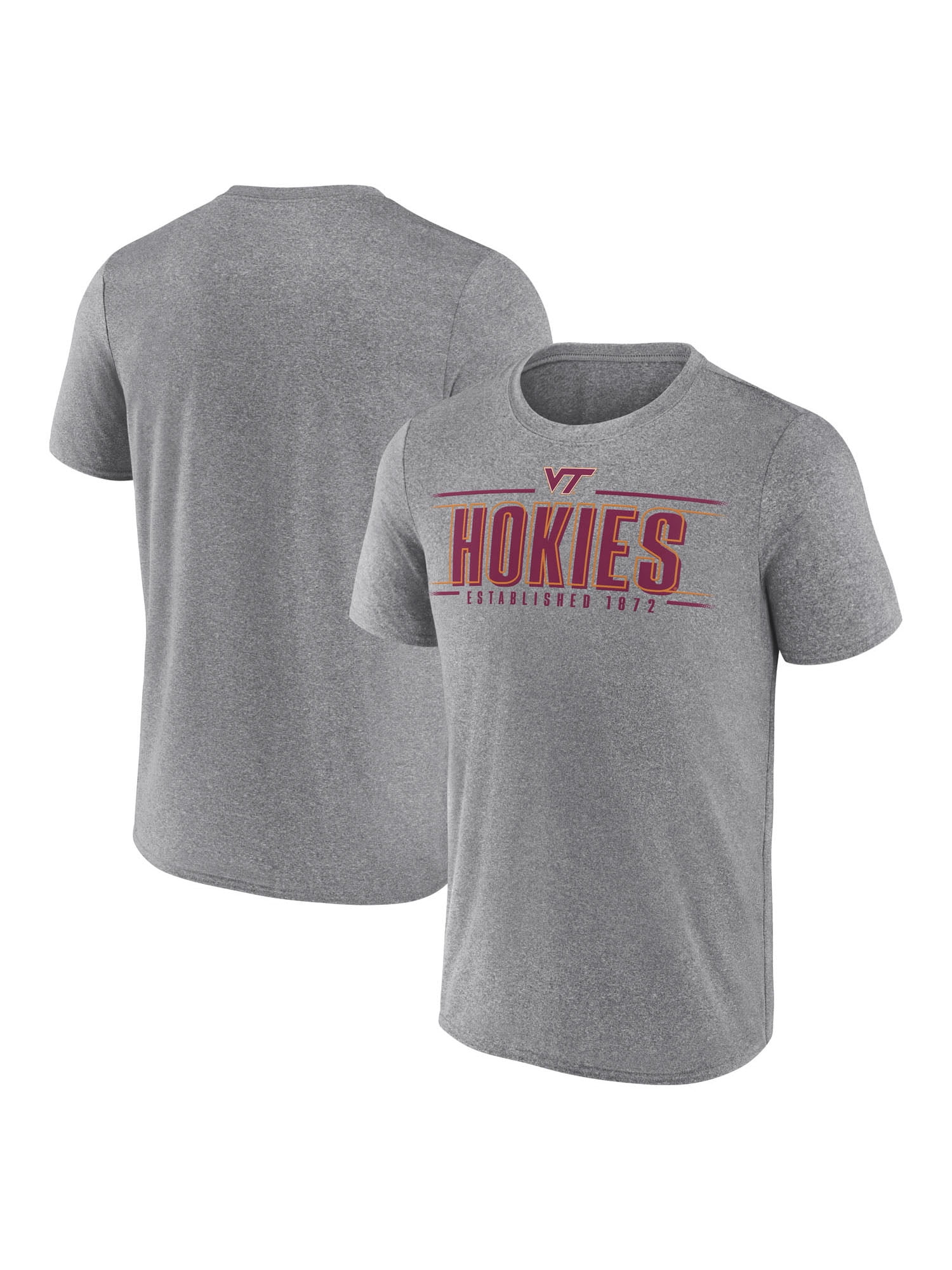 NCAA Virginia Tech Hokies Men's Heather Gray Synthetic Short Sleeve T Shirt