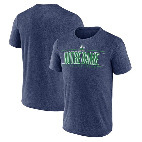 NCAA Notre Dame Fighting Irish Men's Heather Navy Synthetic Short Sleeve T Shirt