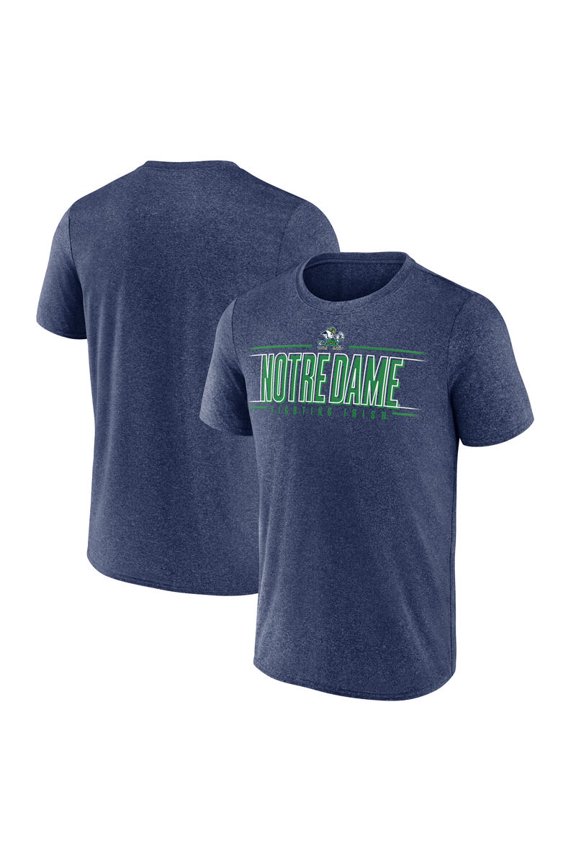 NCAA Notre Dame Fighting Irish Men's Heather Navy Synthetic Short Sleeve T Shirt