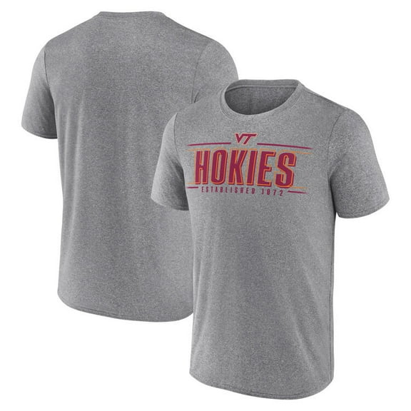 NCAA Virginia Tech Hokies Men's Heather Gray Synthetic Short Sleeve T Shirt