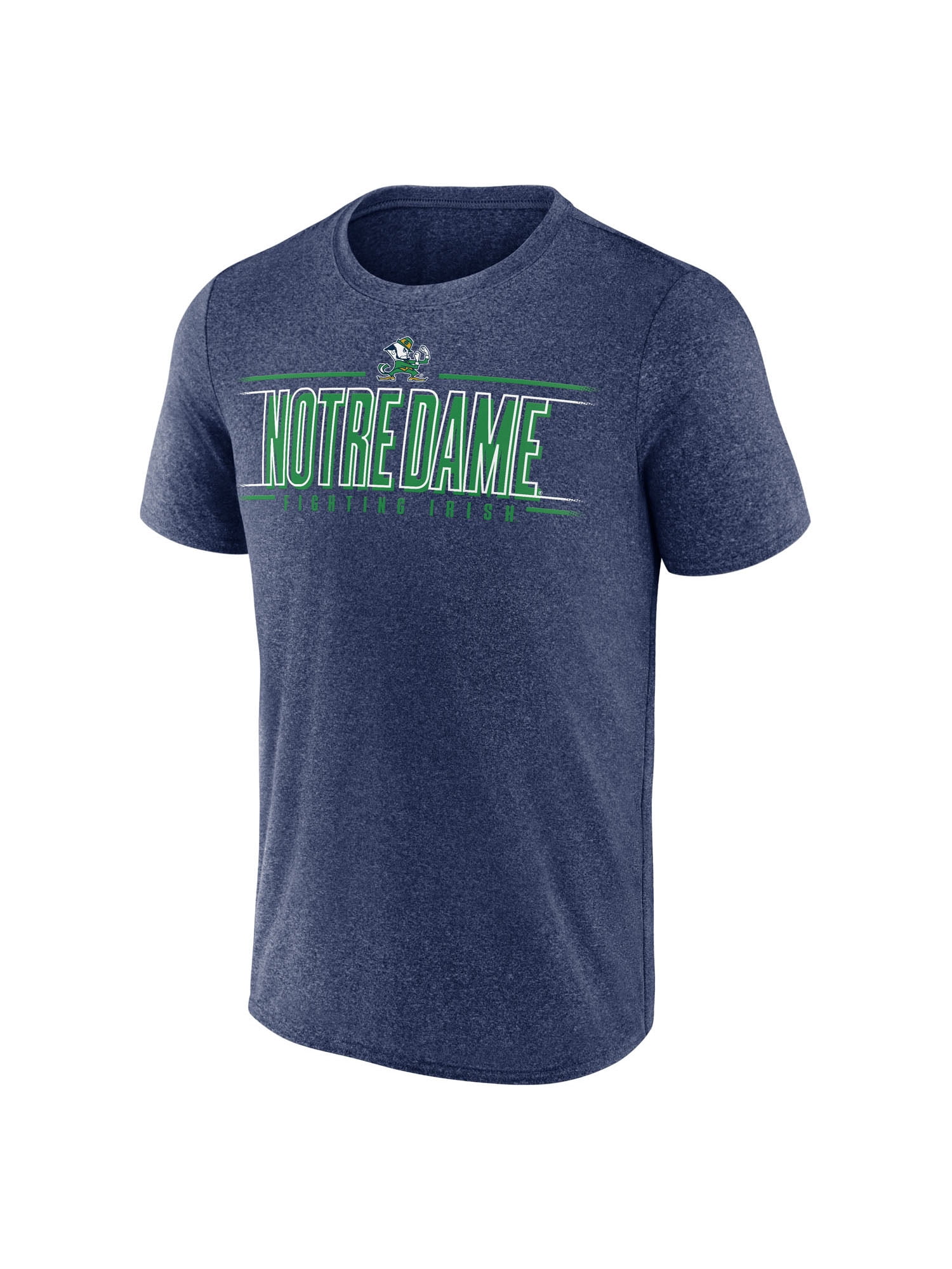 NCAA Notre Dame Fighting Irish Men's Heather Navy Synthetic Short Sleeve T Shirt