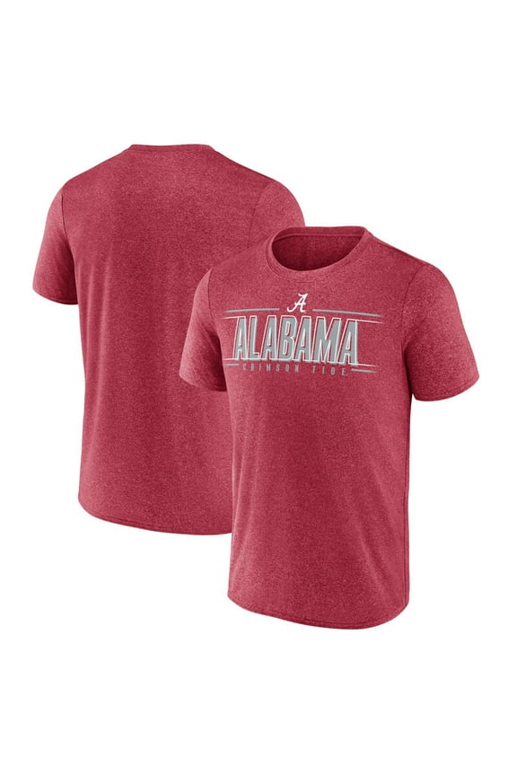 NCAA Alabama Crimson Tide Men's Heather Red Synthetic Short Sleeve T Shirt
