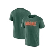 NCAA Miami Hurricanes Men's Heather Green Synthetic Short Sleeve T Shirt