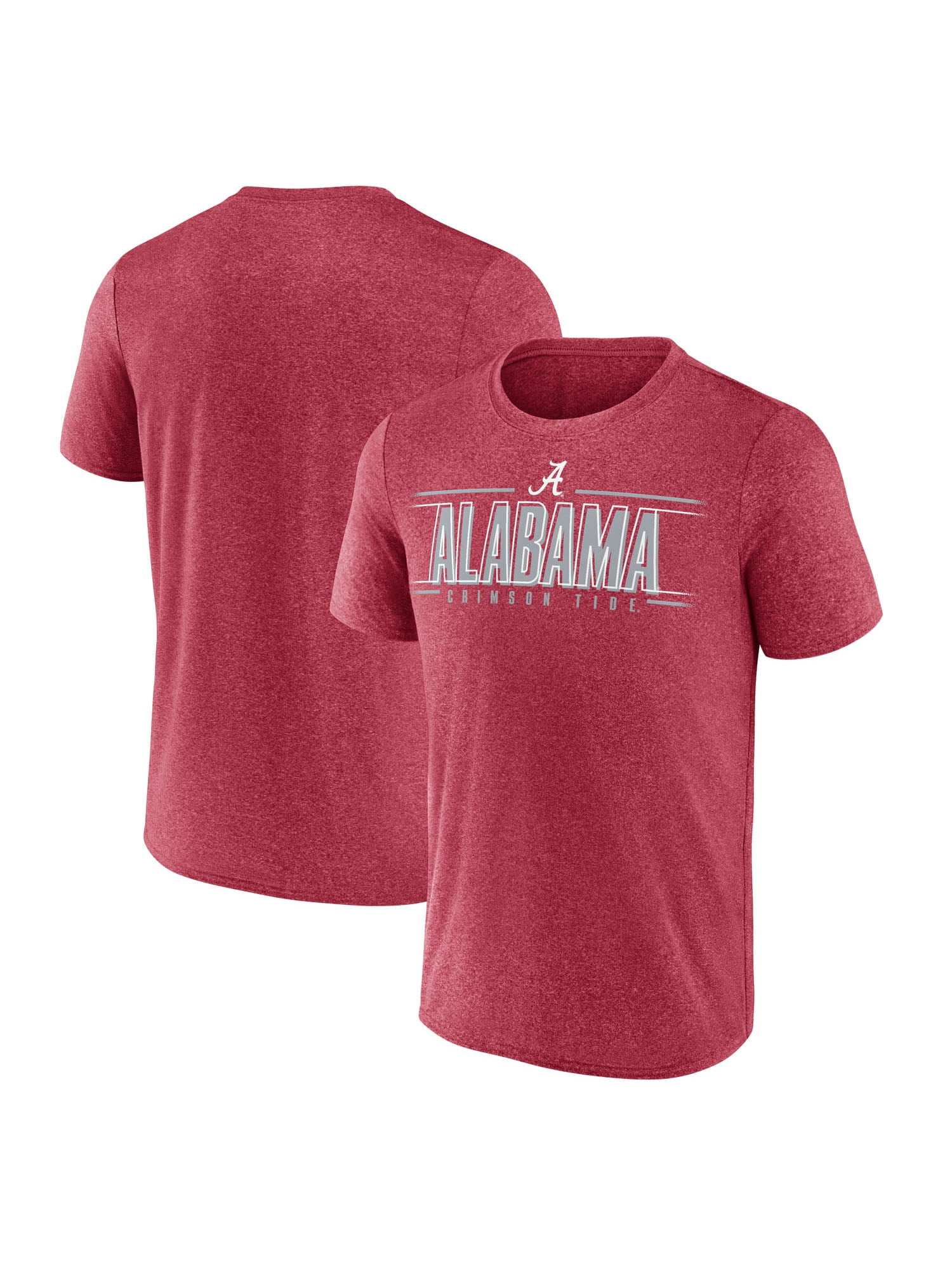 NCAA Alabama Crimson Tide Men's Heather Red Synthetic Short Sleeve T Shirt
