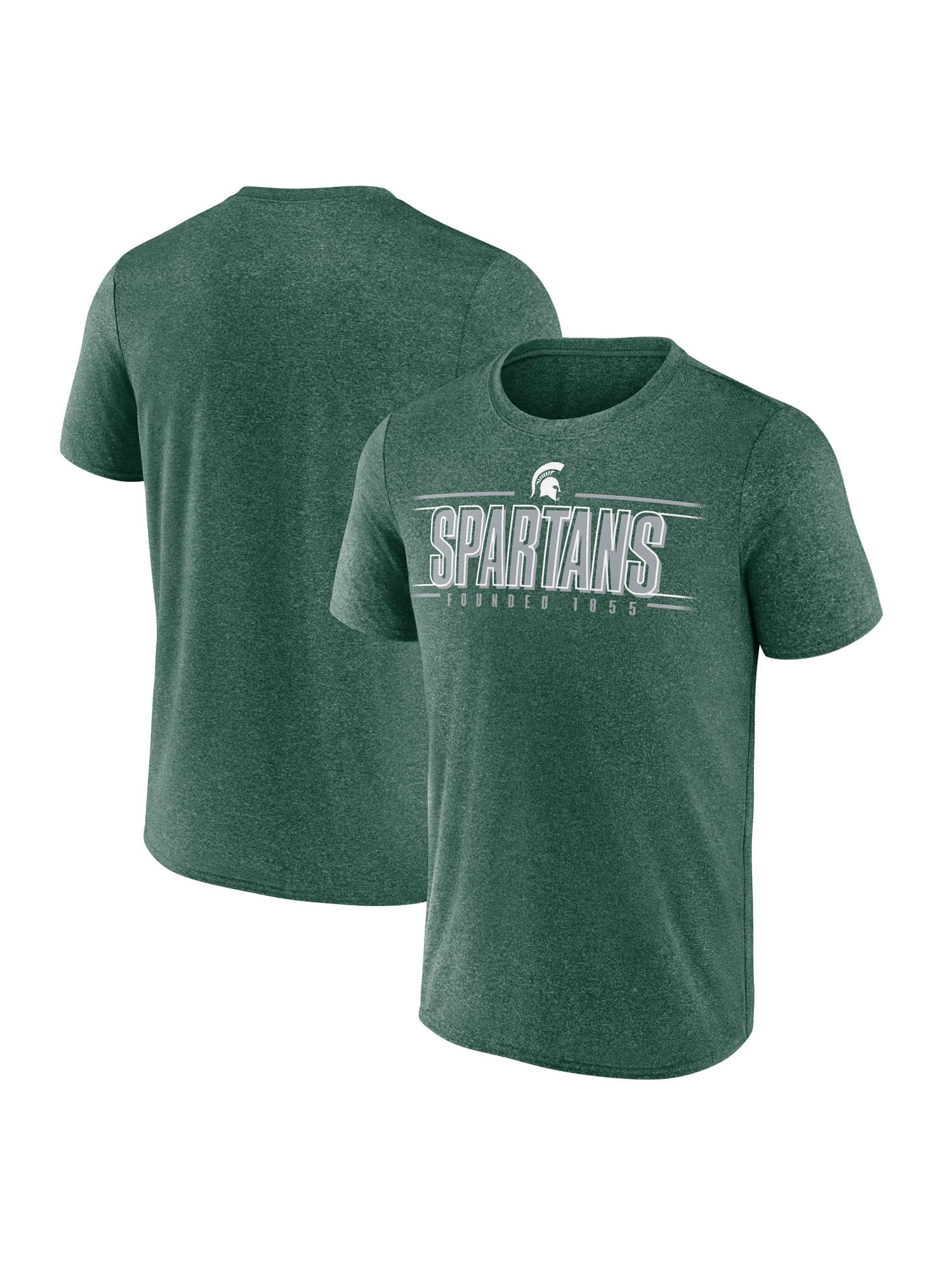 NCAA Michigan State Spartans Men's Heather Green Synthetic Short Sleeve T Shirt