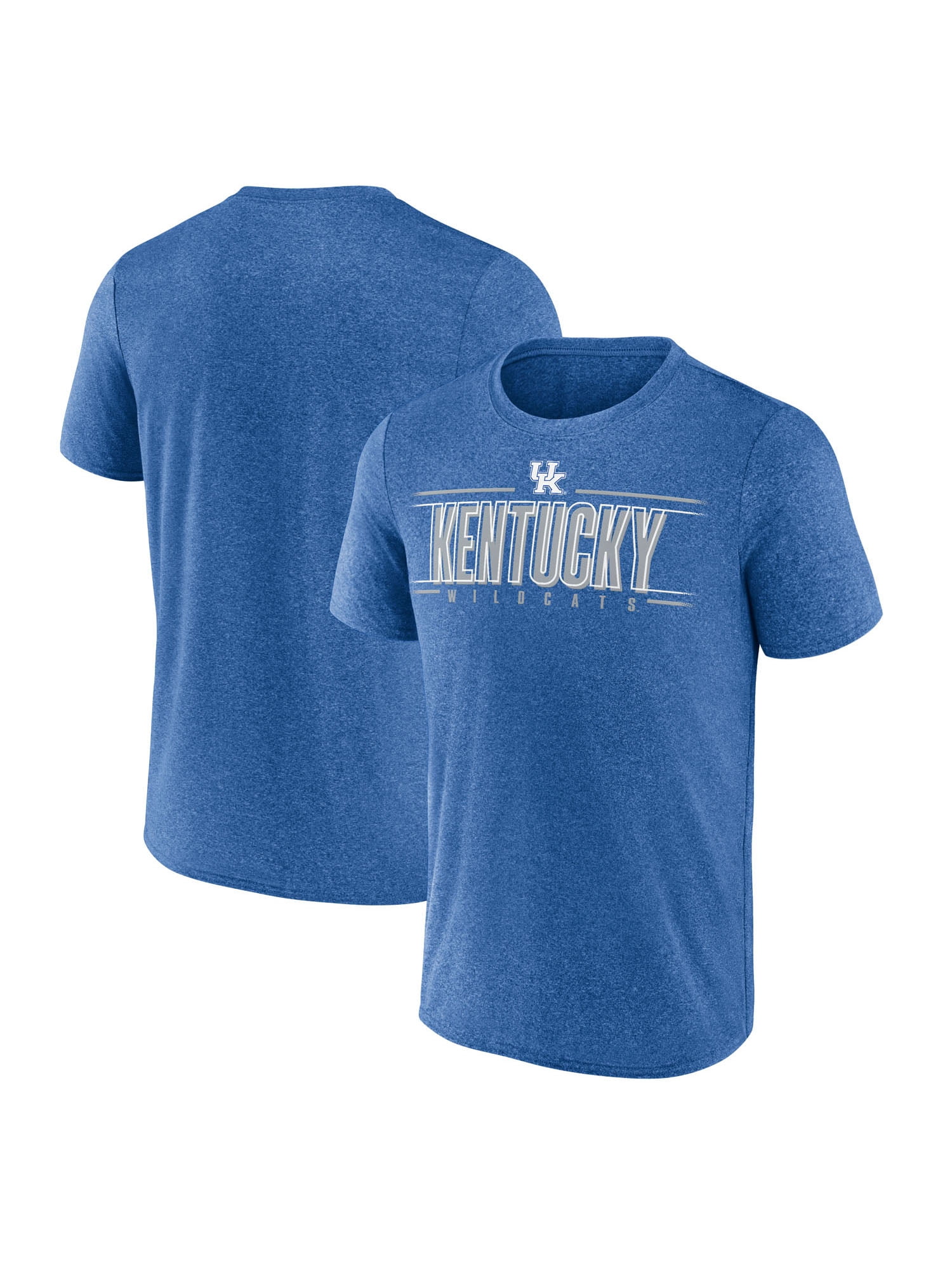 NCAA Kentucky Wildcats Men's Heather Blue Synthetic Short Sleeve T Shirt