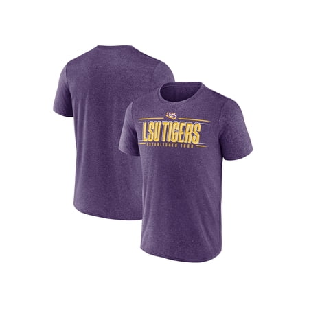 LSU Tigers NCAA Louisiana State Tigers Men's Heather Purple Synthetic Short Sleeve T Shirt