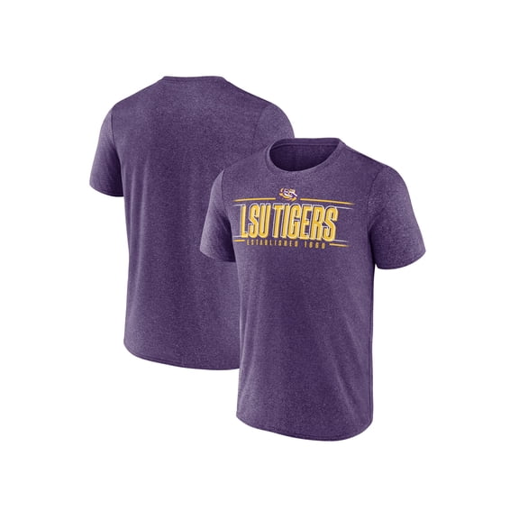 NCAA Louisiana State Tigers Men's Heather Purple Synthetic Short Sleeve T Shirt
