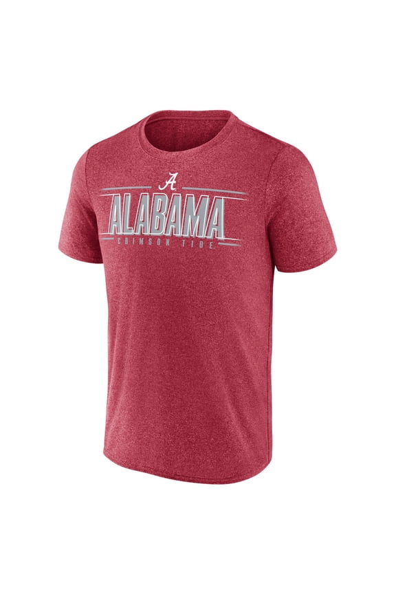 NCAA Alabama Crimson Tide Men's Heather Red Synthetic Short Sleeve T Shirt