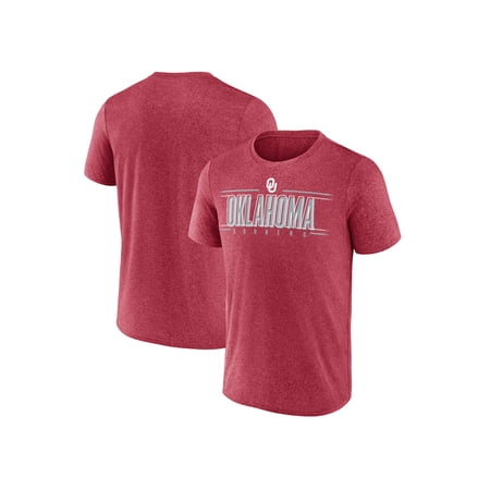 Virginia Tech Hokies NCAA Oklahoma Sooners Men's Heather Red Synthetic Short Sleeve T Shirt