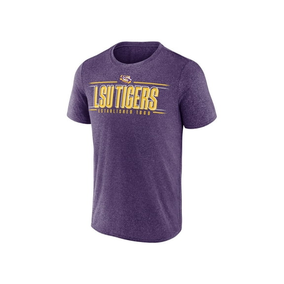 NCAA Louisiana State Tigers Men's Heather Purple Synthetic Short Sleeve T Shirt
