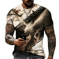 thumbnail image 1 of Mens Printed 3D Phoenix Animal Tee Shirt Summer Round Neck Short Sleeve T-Shirt, 1 of 1
