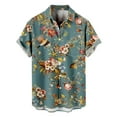thumbnail image 1 of Mens Printed Hawaiian Shirts Short Sleeve Button Down Beach Shirts Shirt For Man Casual Shirts For Men Green L, 1 of 4