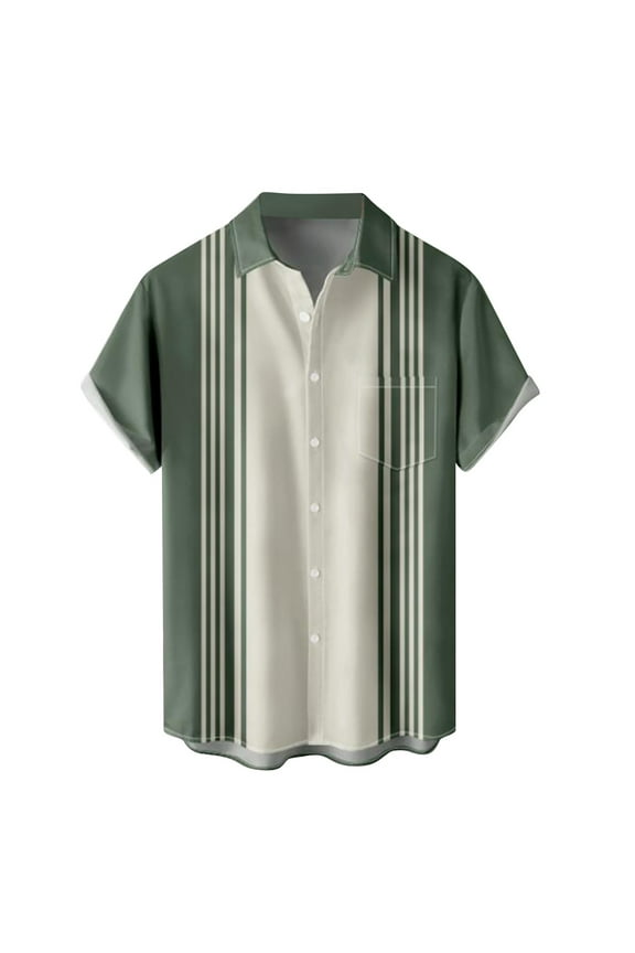 Mens Printed Hawaiian Shirts Short Sleeve Button Down Beach Shirts Shirt For Man Men Shirts Short Sleeve Green Xxl