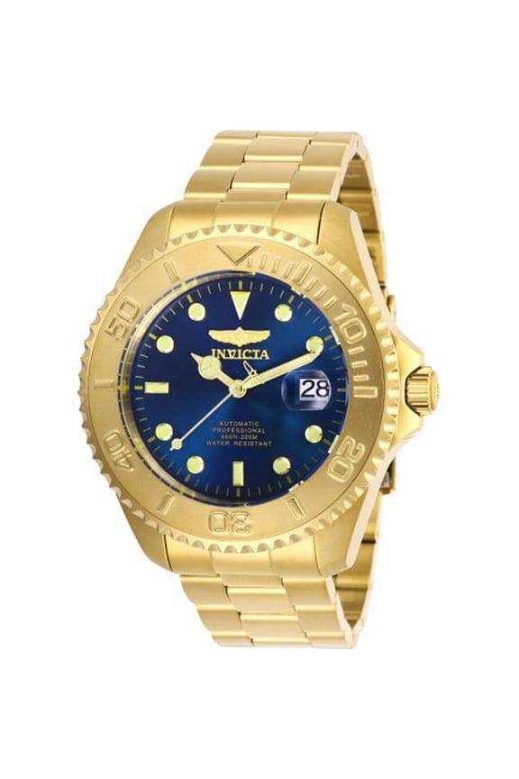 Mens Pro Diver Automatic 3 Hand Blue Dial Watch with Foldover & Safety Clasp