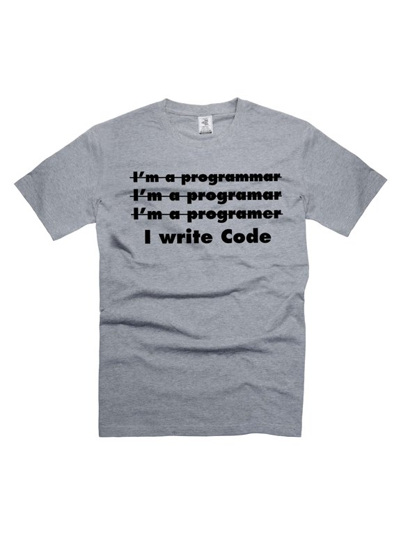 Mens Programmer T-shirt Funny Programmer Shirts I Write Code Shirt Funny Coding Gifts (Small Grey)