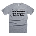 thumbnail image 1 of Mens Programmer T-shirt Funny Programmer Shirts I Write Code Shirt Funny Coding Gifts (X-Large Grey), 1 of 6