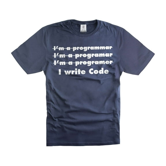 Mens Programmer T-shirt Funny Programmer Shirts I Write Code Shirt Funny Coding Gifts (X-Large Navy Blue)