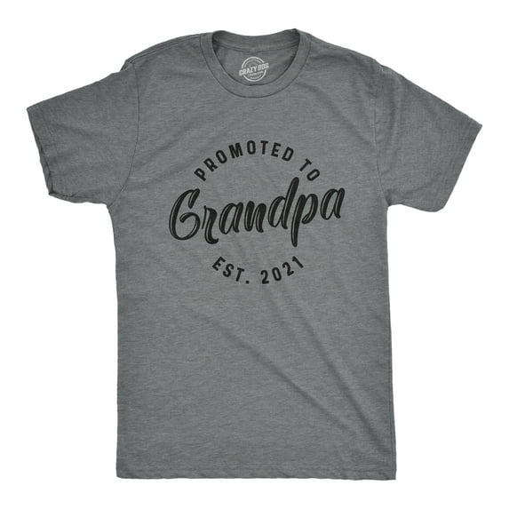 Mens Promoted to Grandpa 2021 T Shirt Funny New Baby Family Graphic Tee Graphic Tees