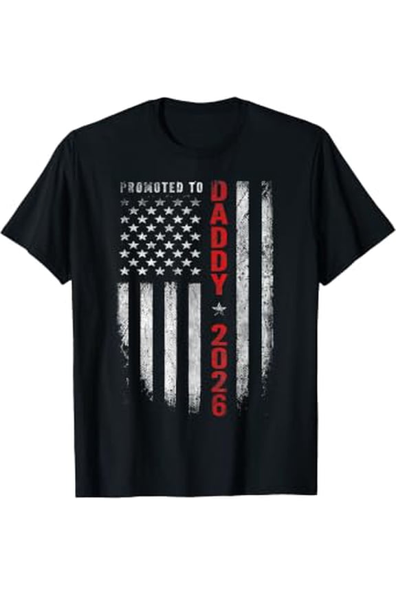 Mens Promoted to Daddy Est 2026 First Time Dad T-Shirt
