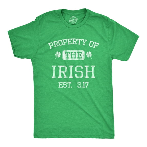 Mens Property of The Green T Shirt Funny St Patricks Day Cool Saint Paddy Tee Outfit Graphic Graphic Tees