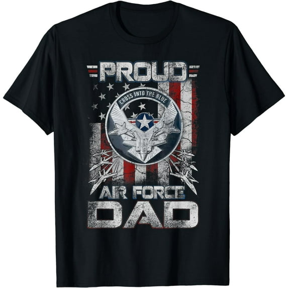 Mens Proud Air Force Dad Shirt Military Family Fathers Day T-Shirt