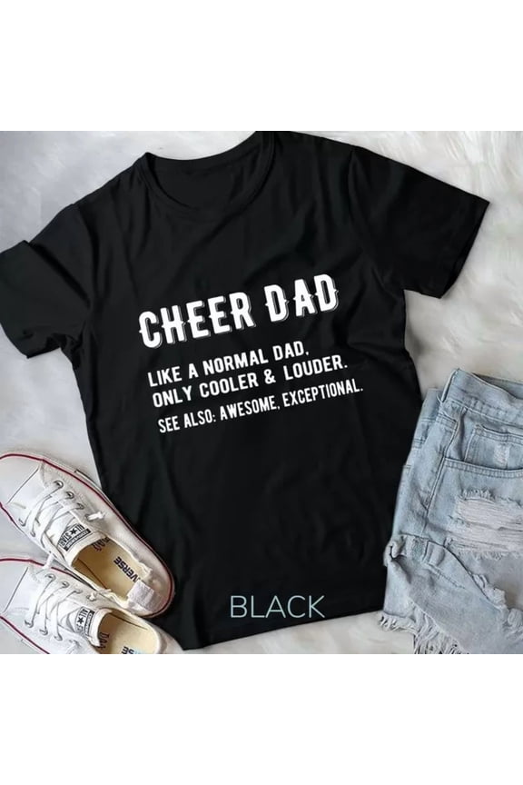 Mens Proud Cheer Dad Definition Cheerleading Father Cheerleader Unisex T-Shirt